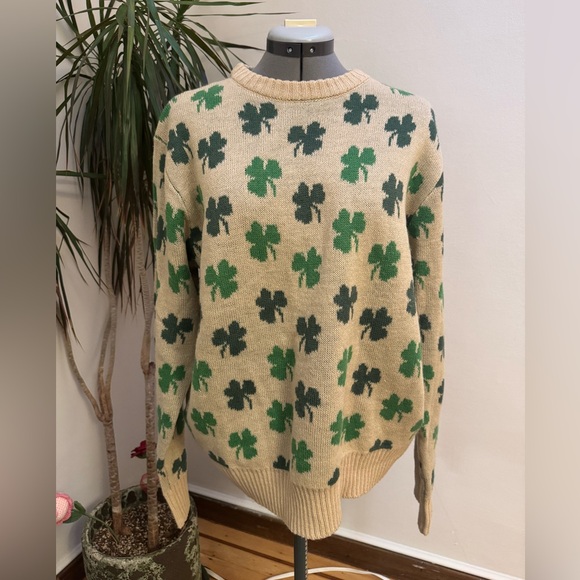 Kiel James Patrick KJP Lucky Irish Shamrock Wool Blend Sweater St Paddy’s Day